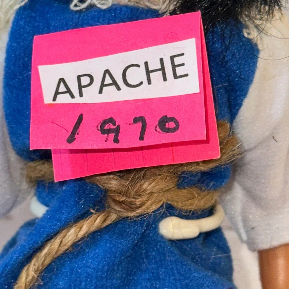 Vintage 1970 Apache Souvenir Doll Native American Style with Stand Collectible